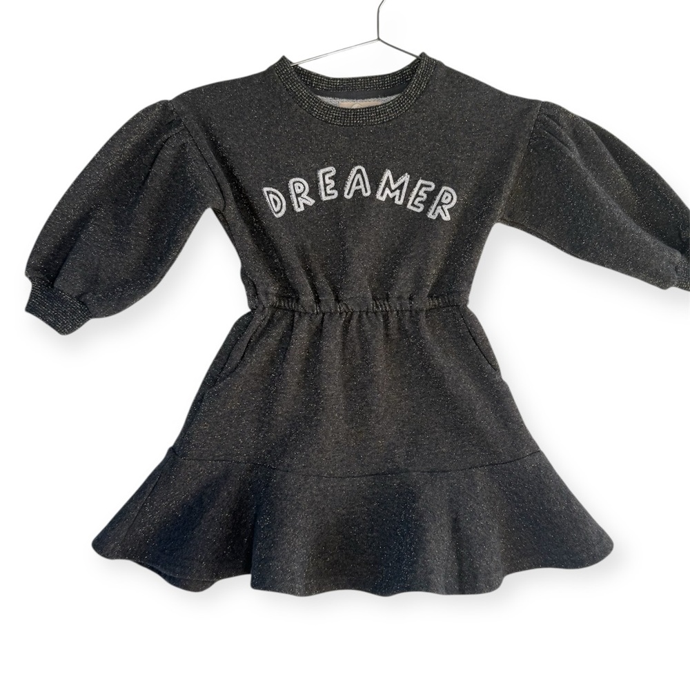 ☁️ Peek “Dreamer” Gray Knit Dress – Girls Size 3T